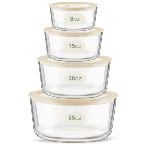 Urban Green round 55oz glass container with durable borosilicate glass for meal prep