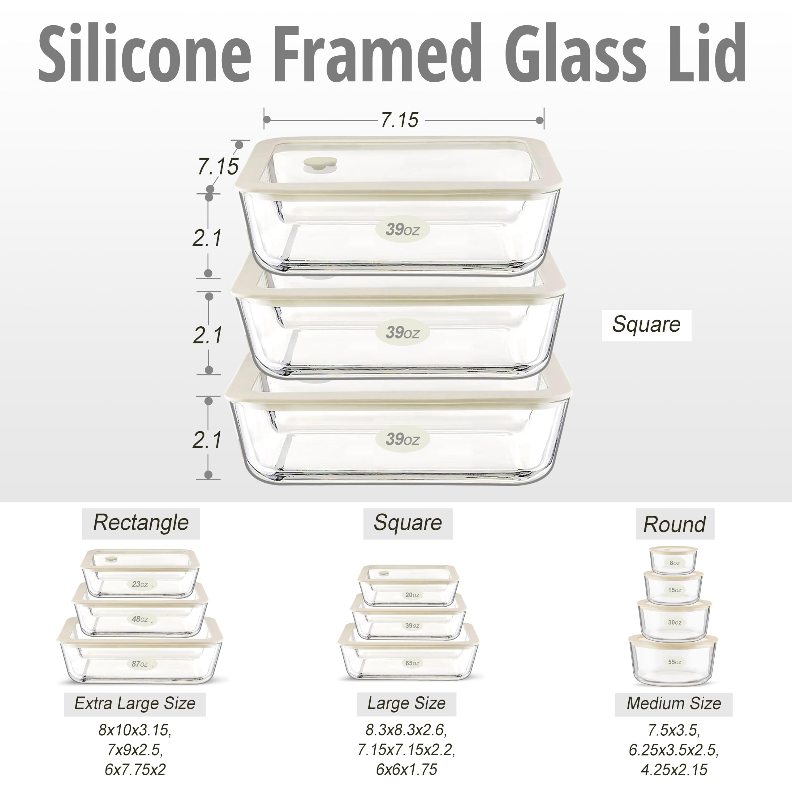 Urban Green square 20oz container with silicone lid ideal for snacks.