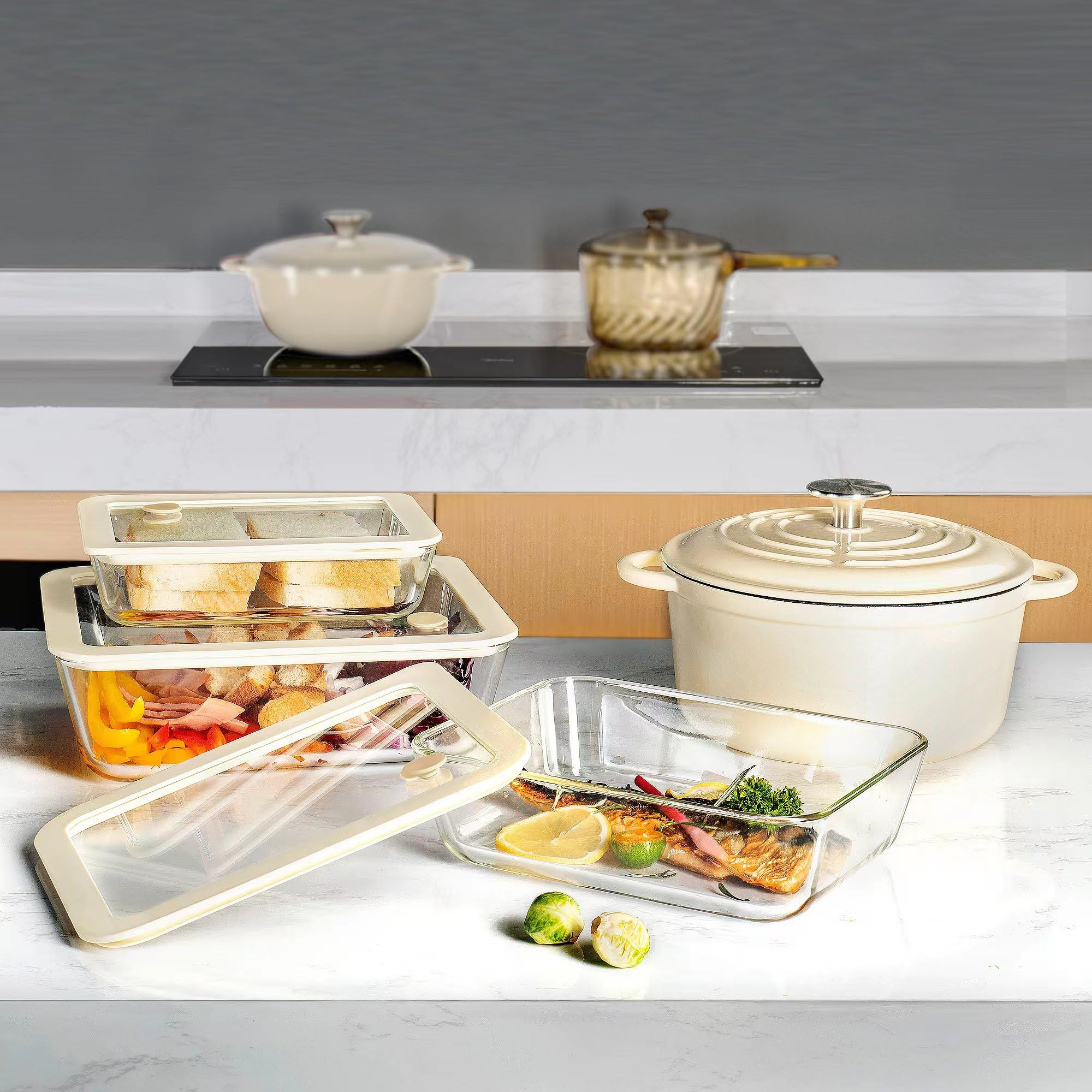 Urban Green square 39oz container with silicone frame ideal for leftovers and organized fridge storage