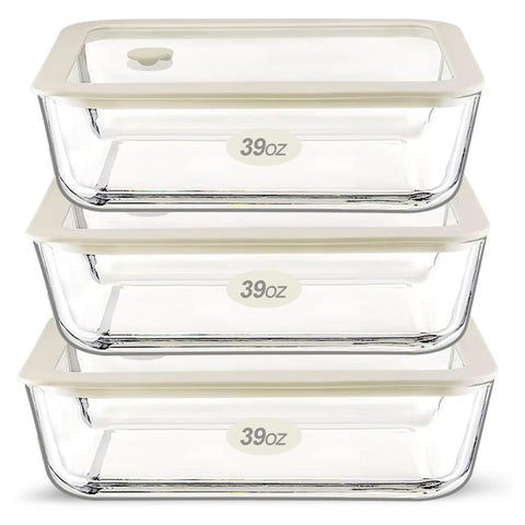 Urban Green square 65oz container with silicone lid preserves freshness for meal prep.