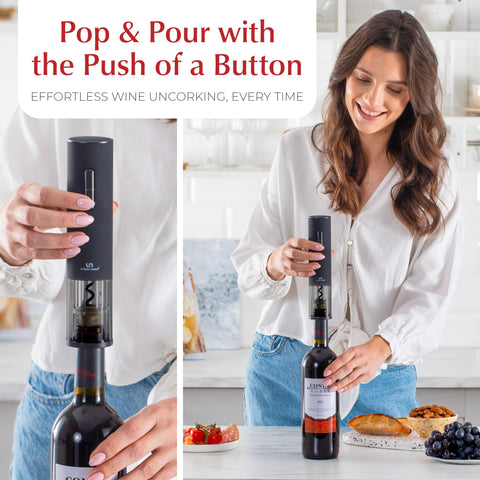 Urban Noon vacuum stoppers preserve opened wine longer.