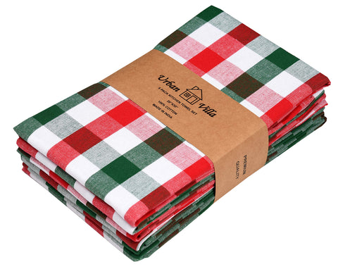 Urban Villa Christmas checks design adds festive flair to the kitchen.