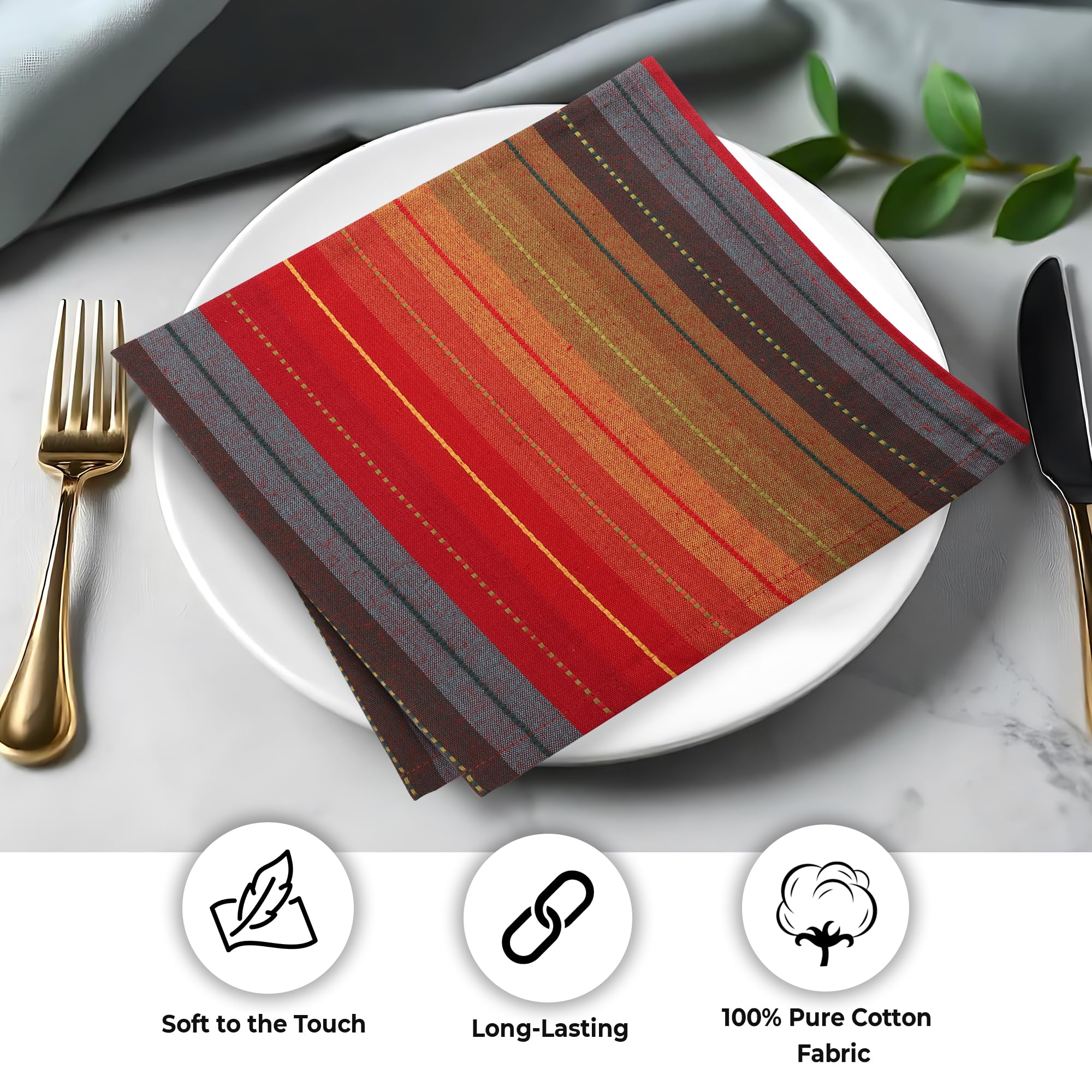 Urban Villa 12-pack napkins, machine washable for easy housekeeping