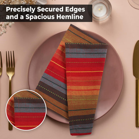 Urban Villa striped napkins enhance hotel and event table decor
