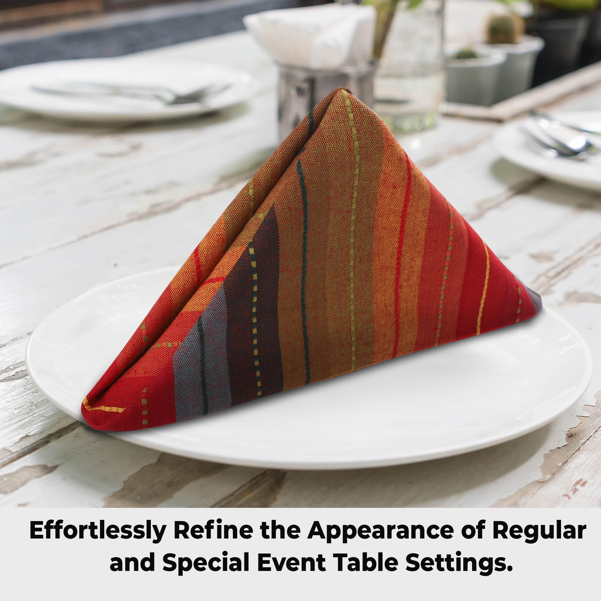 Urban Villa 100% cotton napkins reduce disposable waste with reuse