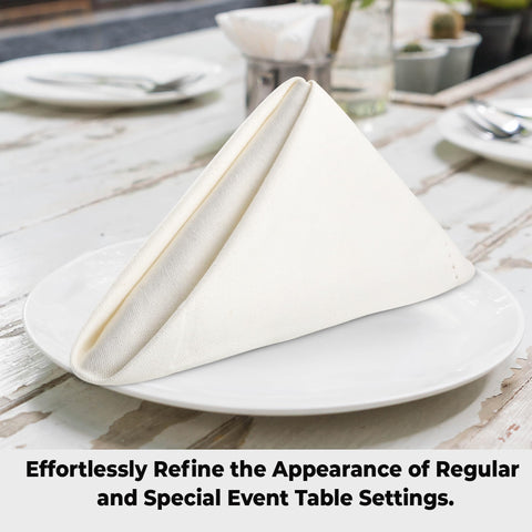Urban Villa Ivory napkins pre-washed with minimal shrinkage.
