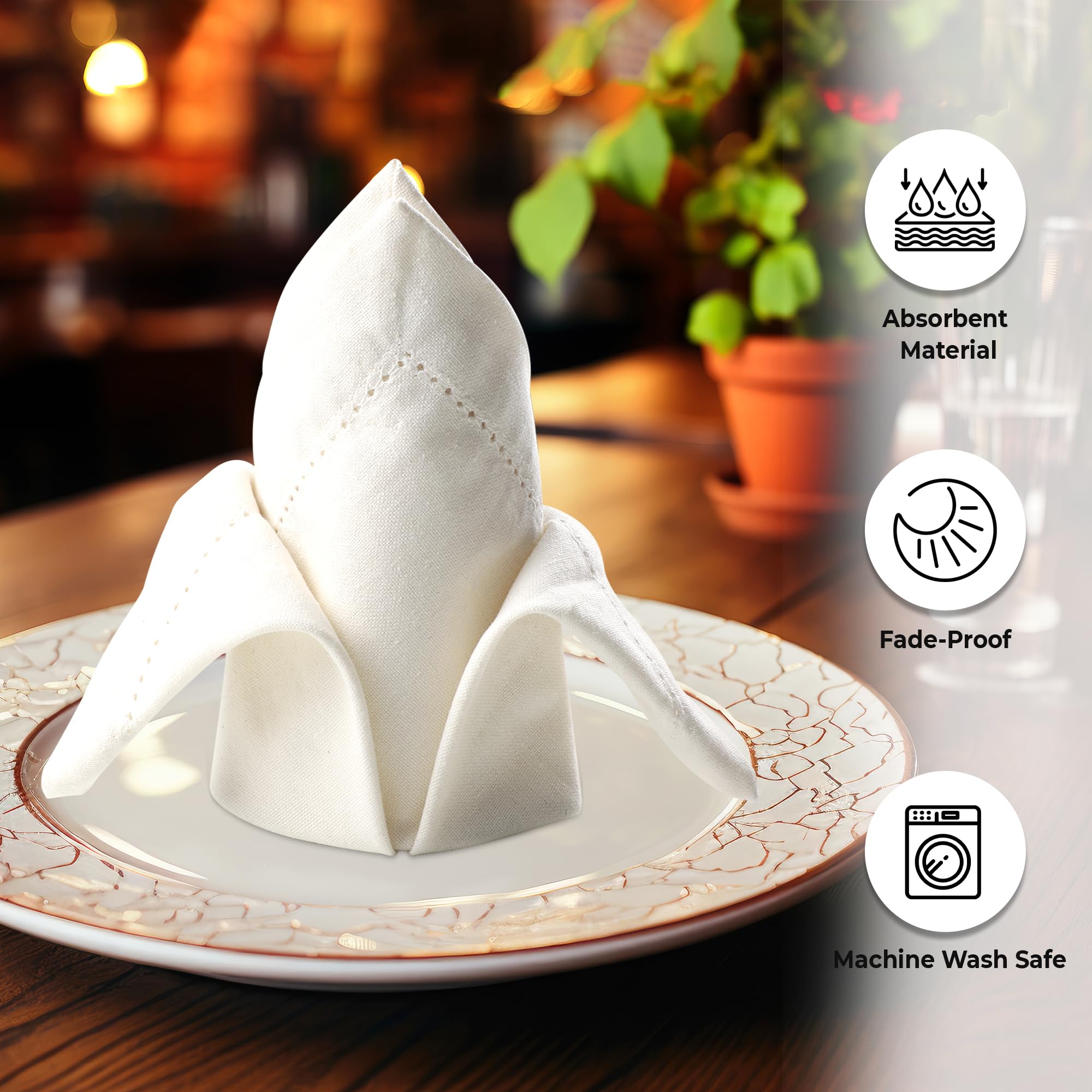 Urban Villa Napkins 20x20 folded elegantly for upscale dining.