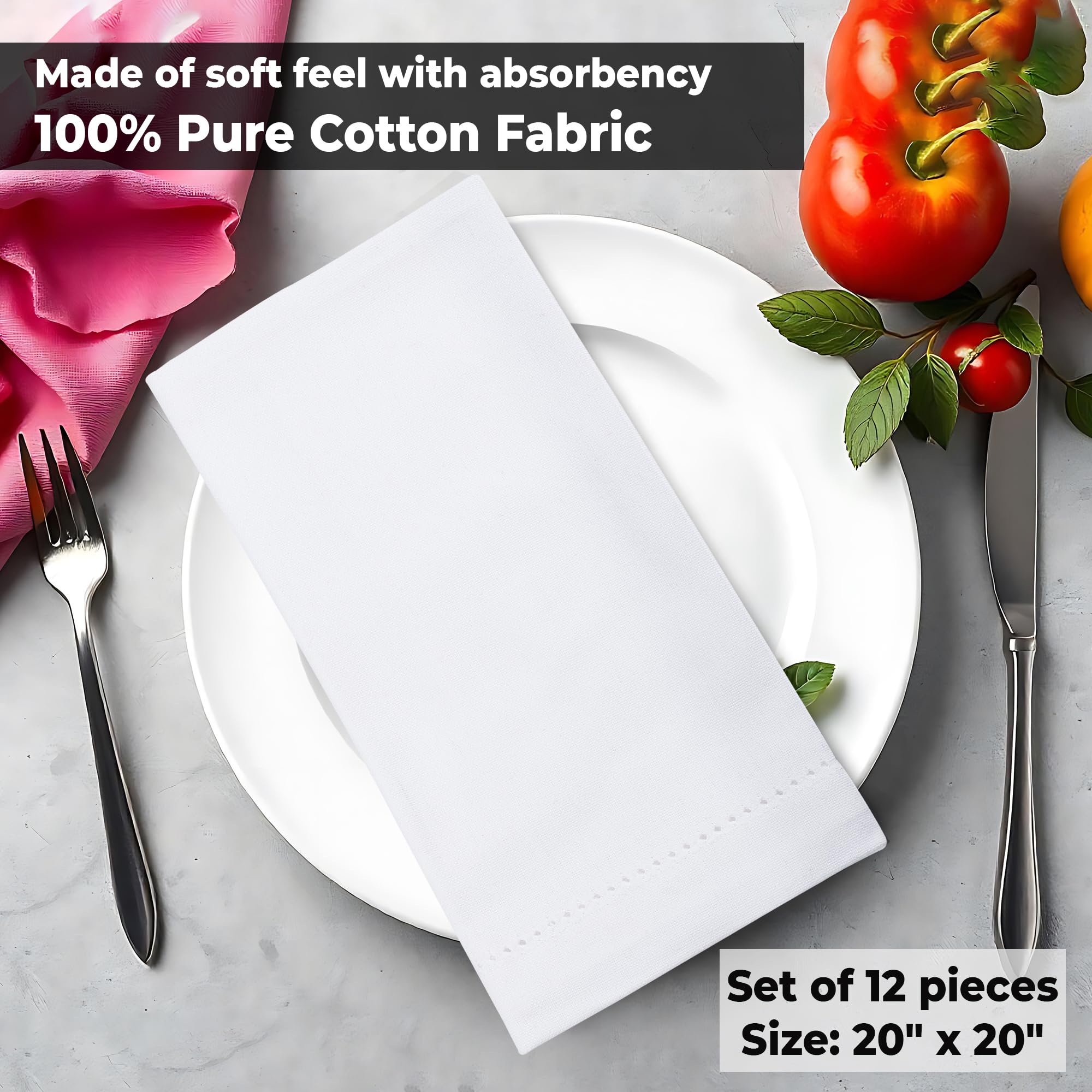 Urban Villa 12-pack napkins provide coordinated colors for meals.