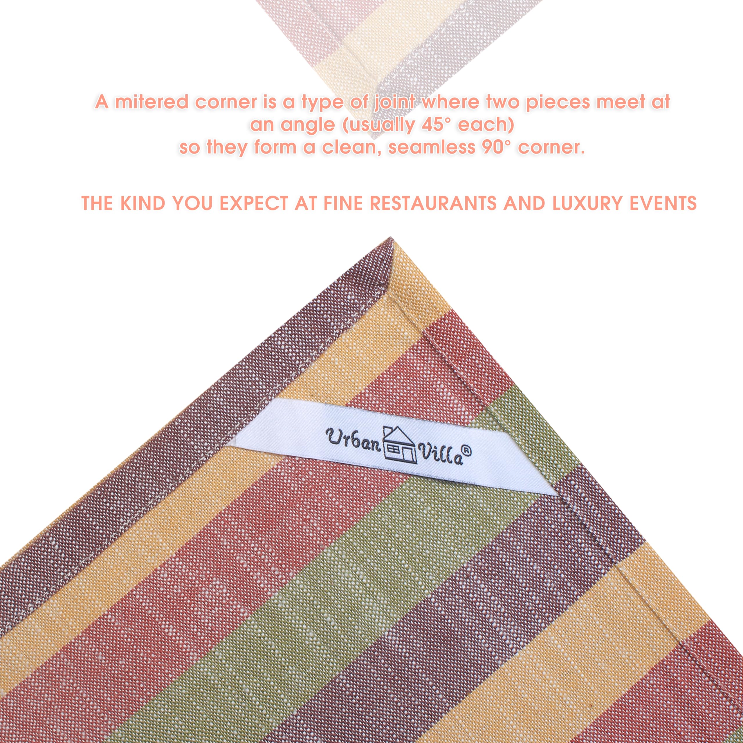 Urban Villa Harvest Stripes towels add fall color to kitchen routines.