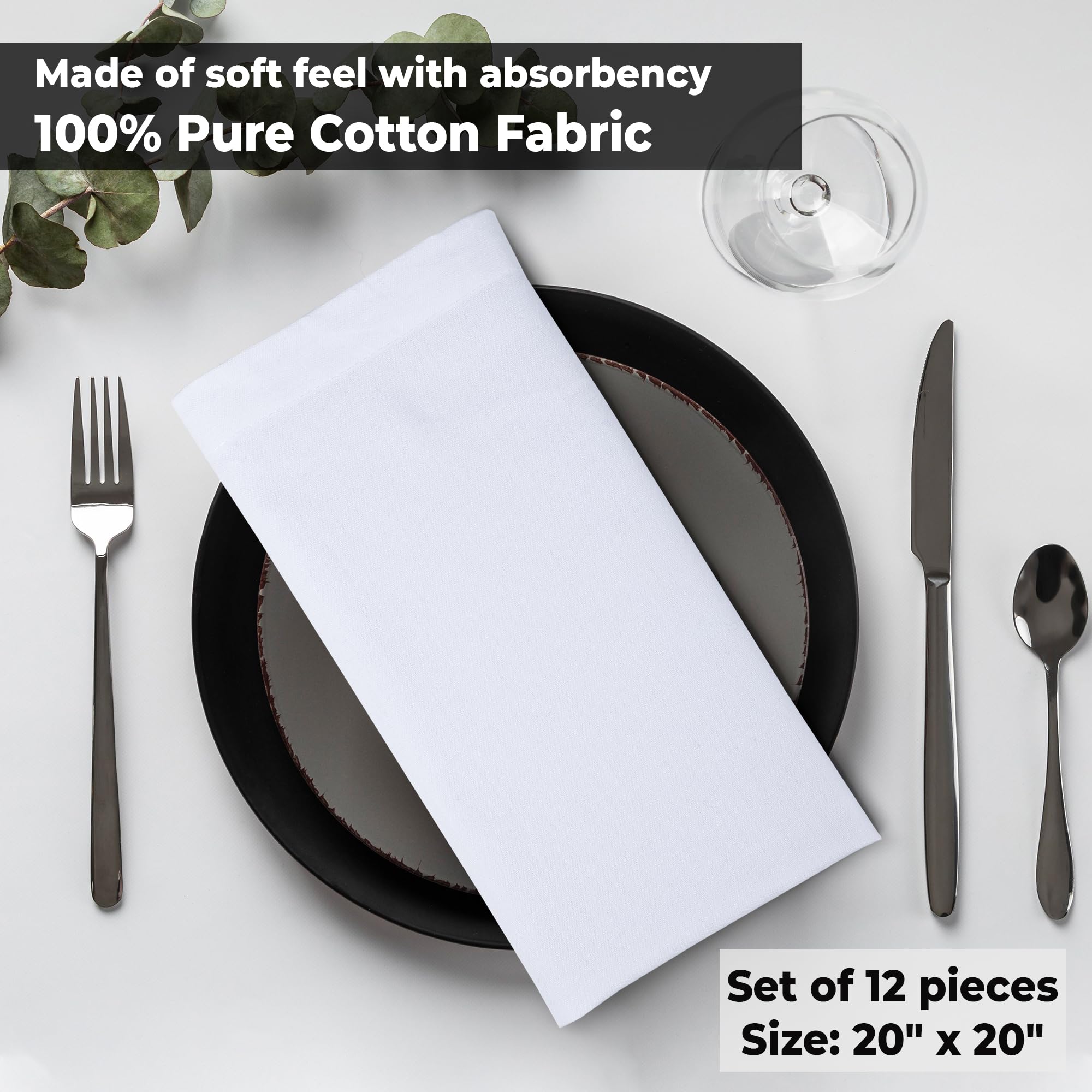 Urban Villa premium cotton napkins minimize waste compared to paper