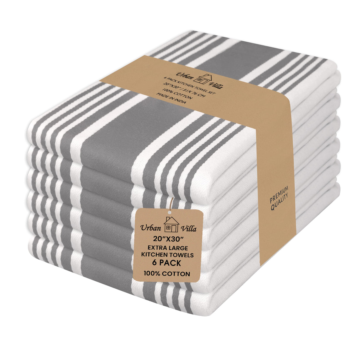 Urban Villa kitchen towels absorbent 100% cotton for daily drying.