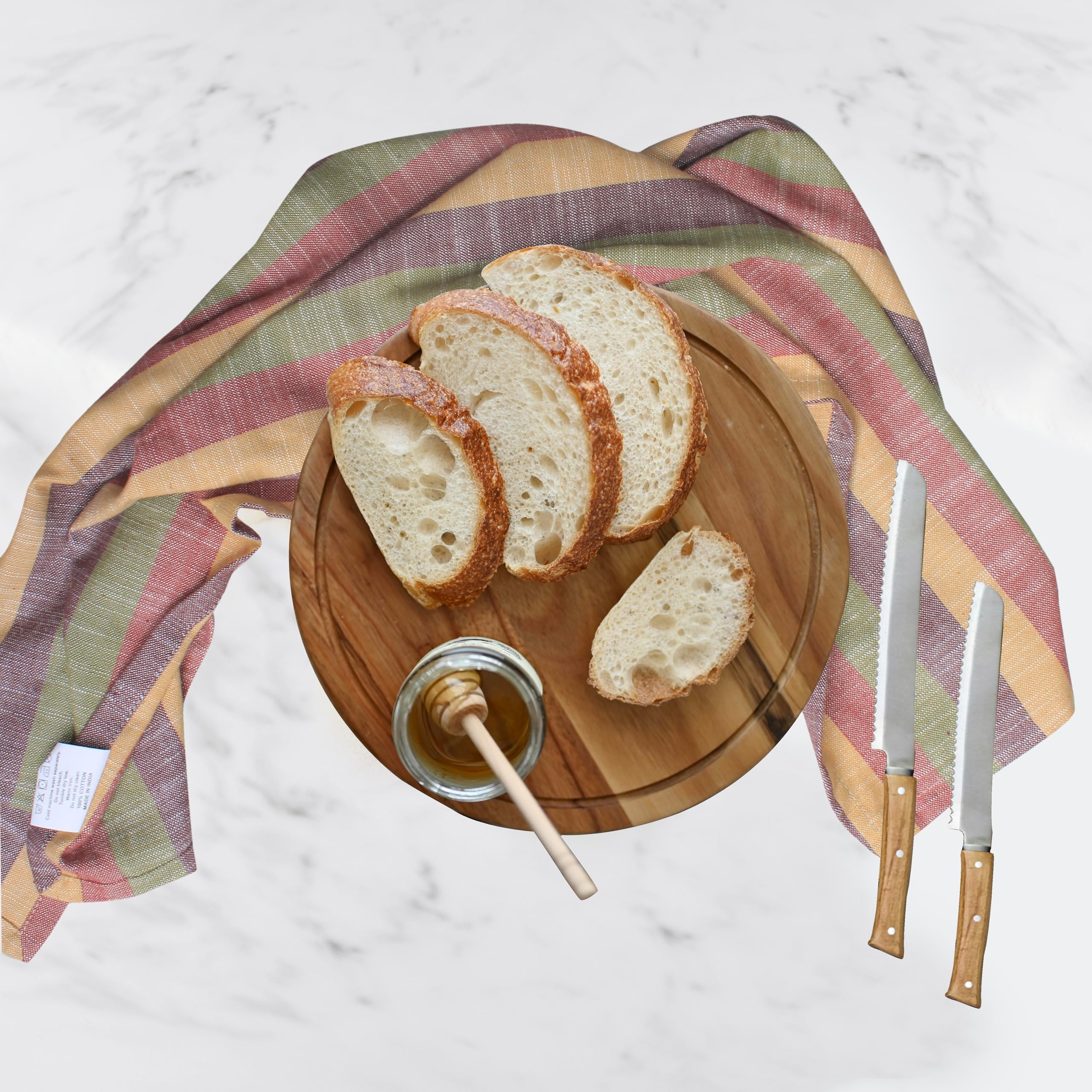 Urban Villa Harvest Stripes towels deliver quick cleanup and absorbency.
