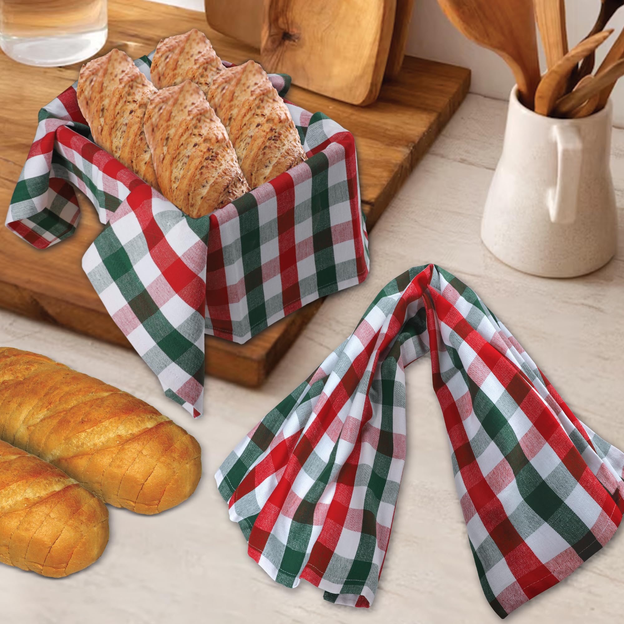 Urban Villa kitchen towels ideal for drying glasses and wiping counters.
