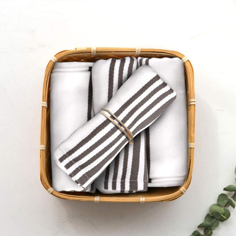 Urban Villa kitchen towels hanging loop for easy storage.