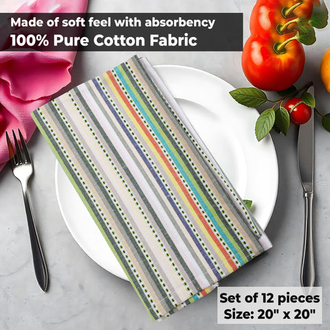 Urban Villa napkins beige stripes enhance warm, inviting table décor.