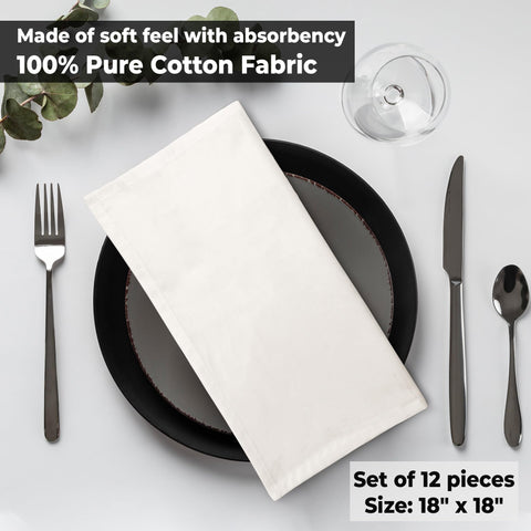 Texture detail of Urban Villa ivory napkins highlighting weave quality.