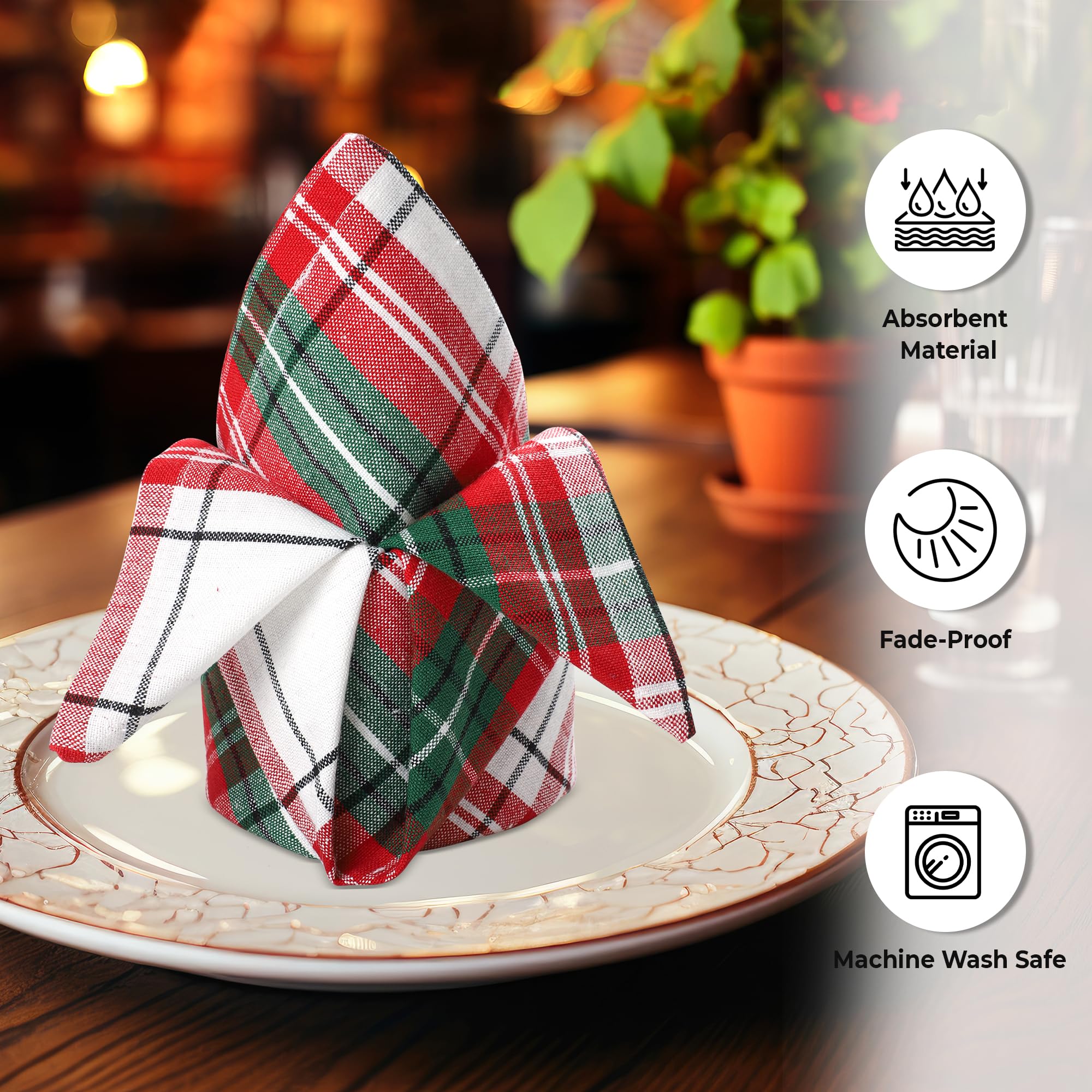Urban Villa 100% cotton napkin texture highlights softness for comfortable dining.