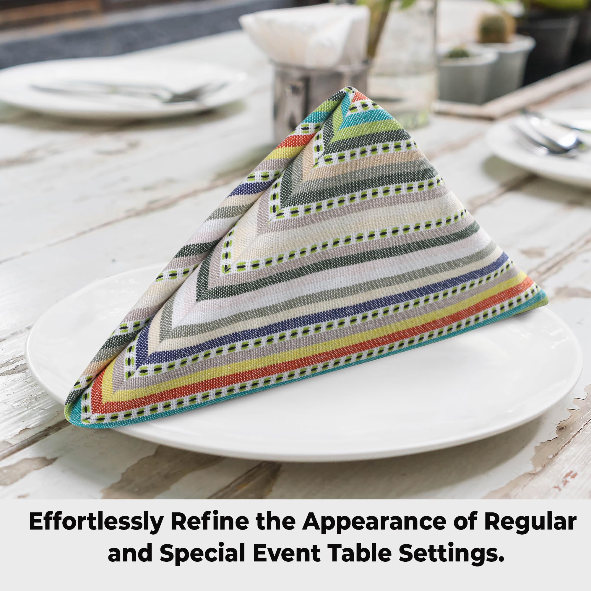 Urban Villa napkins large 20x20 inches for full meal coverage.