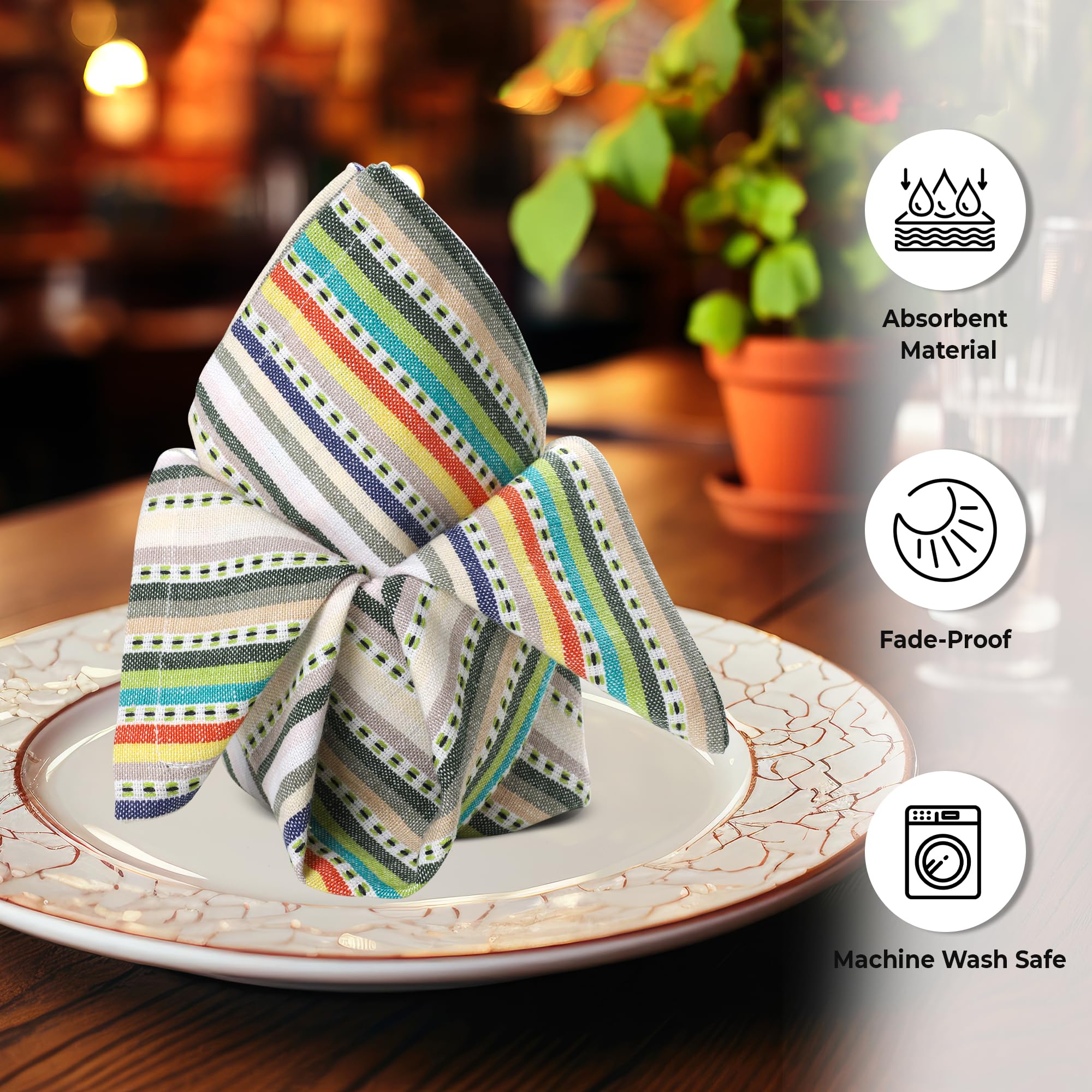 Urban Villa napkins texture close-up shows premium cotton weave.