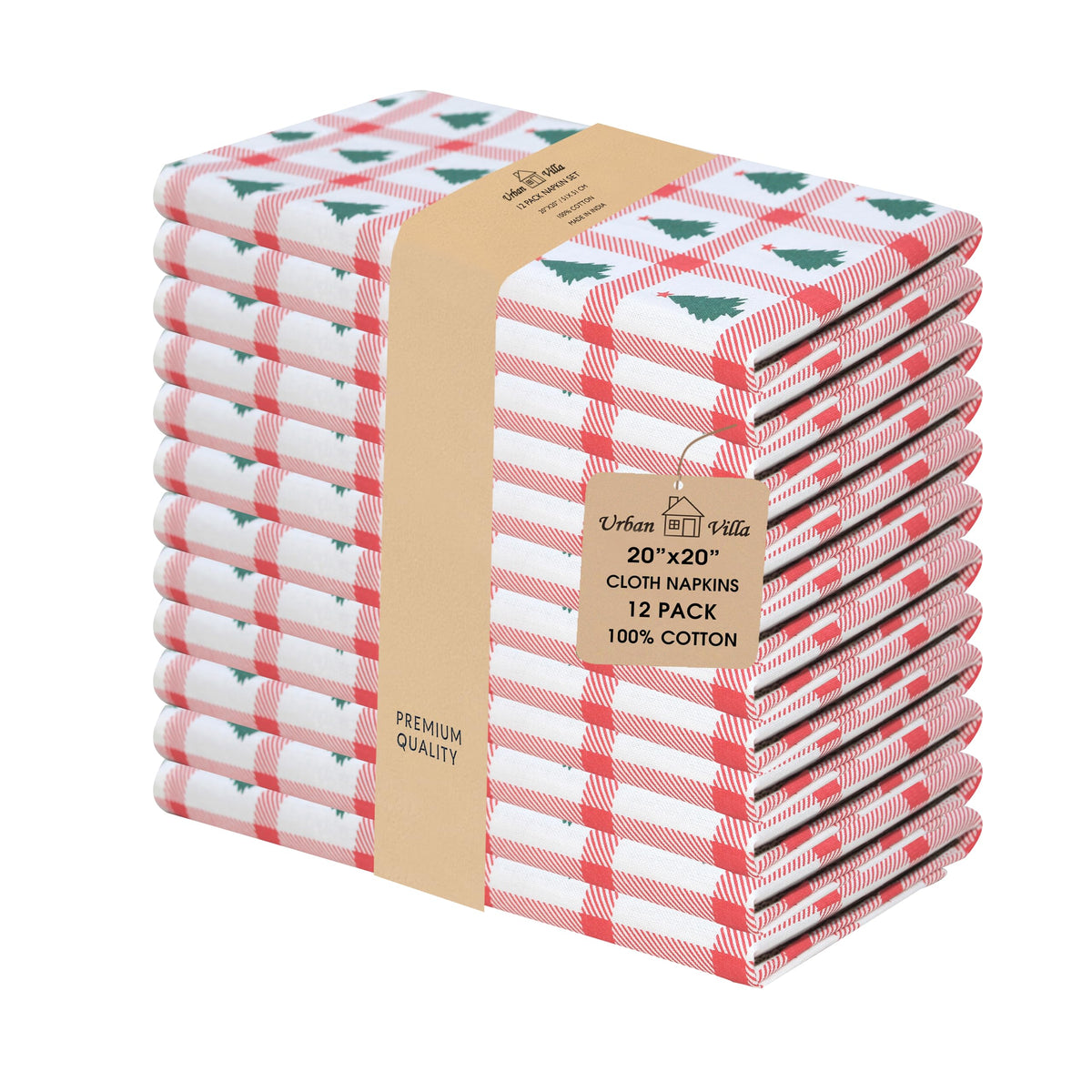 Urban Villa Tree Print napkins folded neatly for an elevated table setting