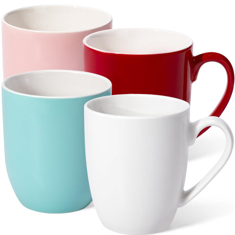 Urbanstrive 16 oz mug set with multicolor glaze ideal for generous coffee servings.