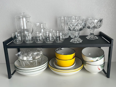 Urhomey plus expandable shelf includes hardware for easy assembly.
