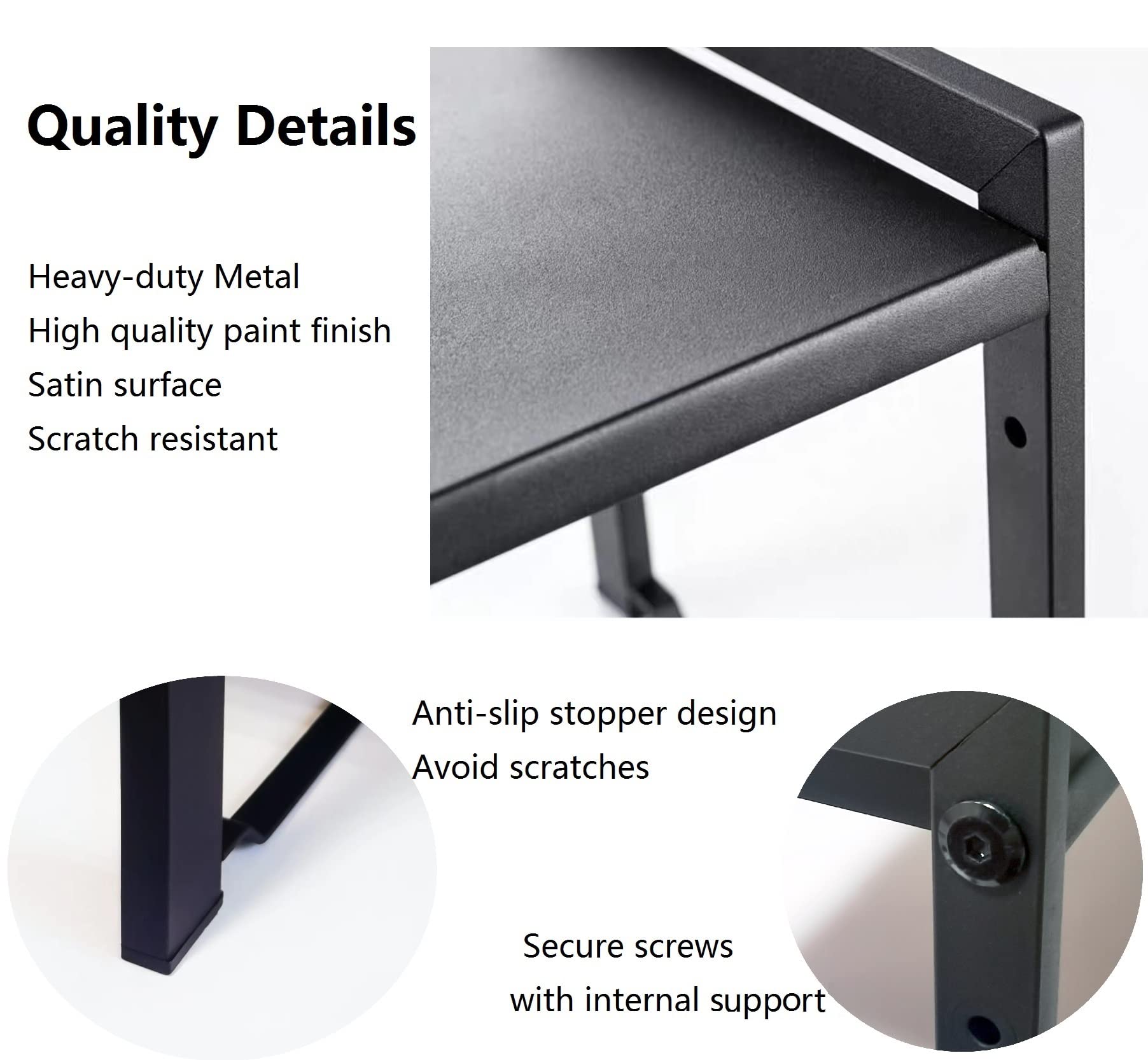 Urhomey plus expandable shelf with matte black finish adds modern storage style.