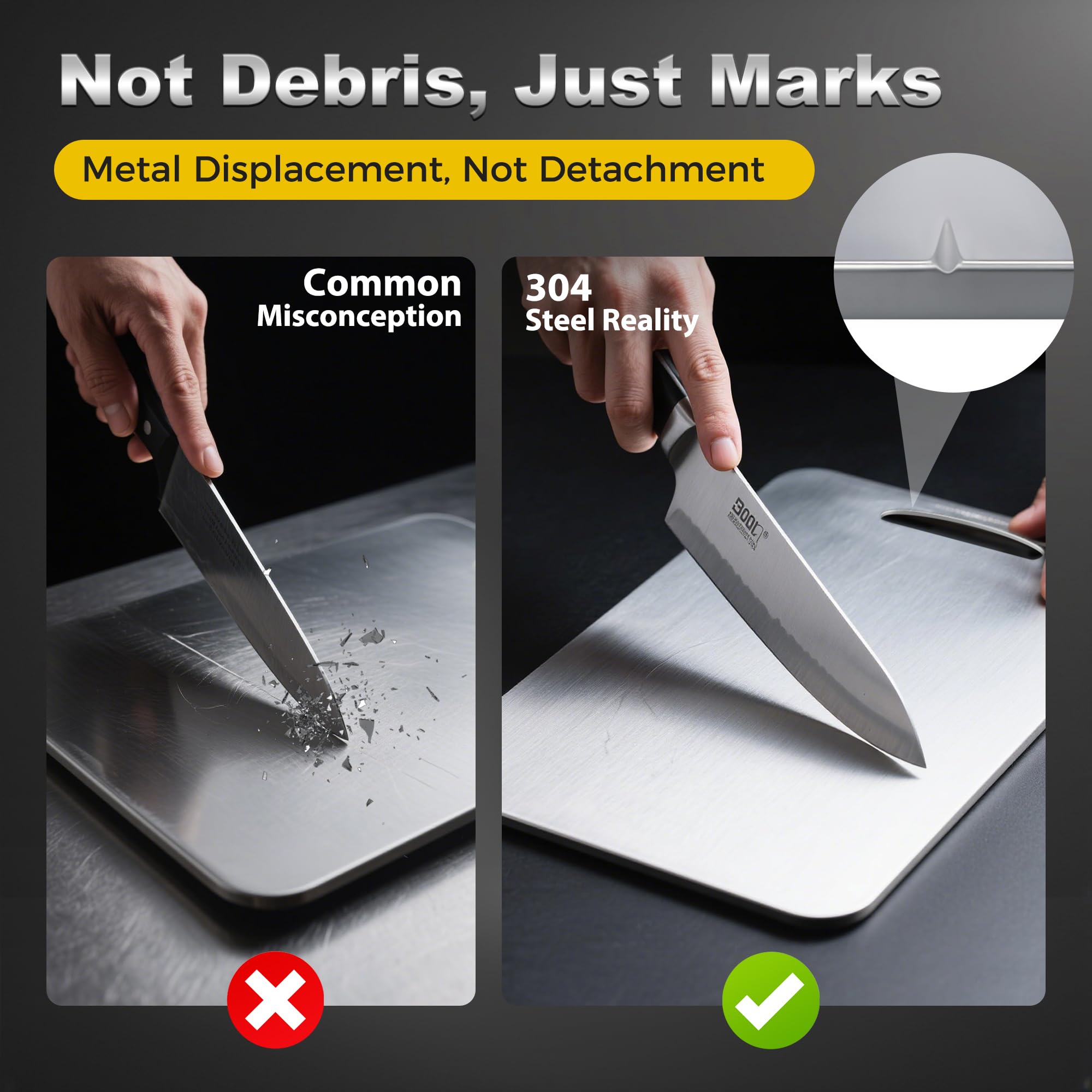URMONA smooth-edge cutting board for safer handling and clean cuts.