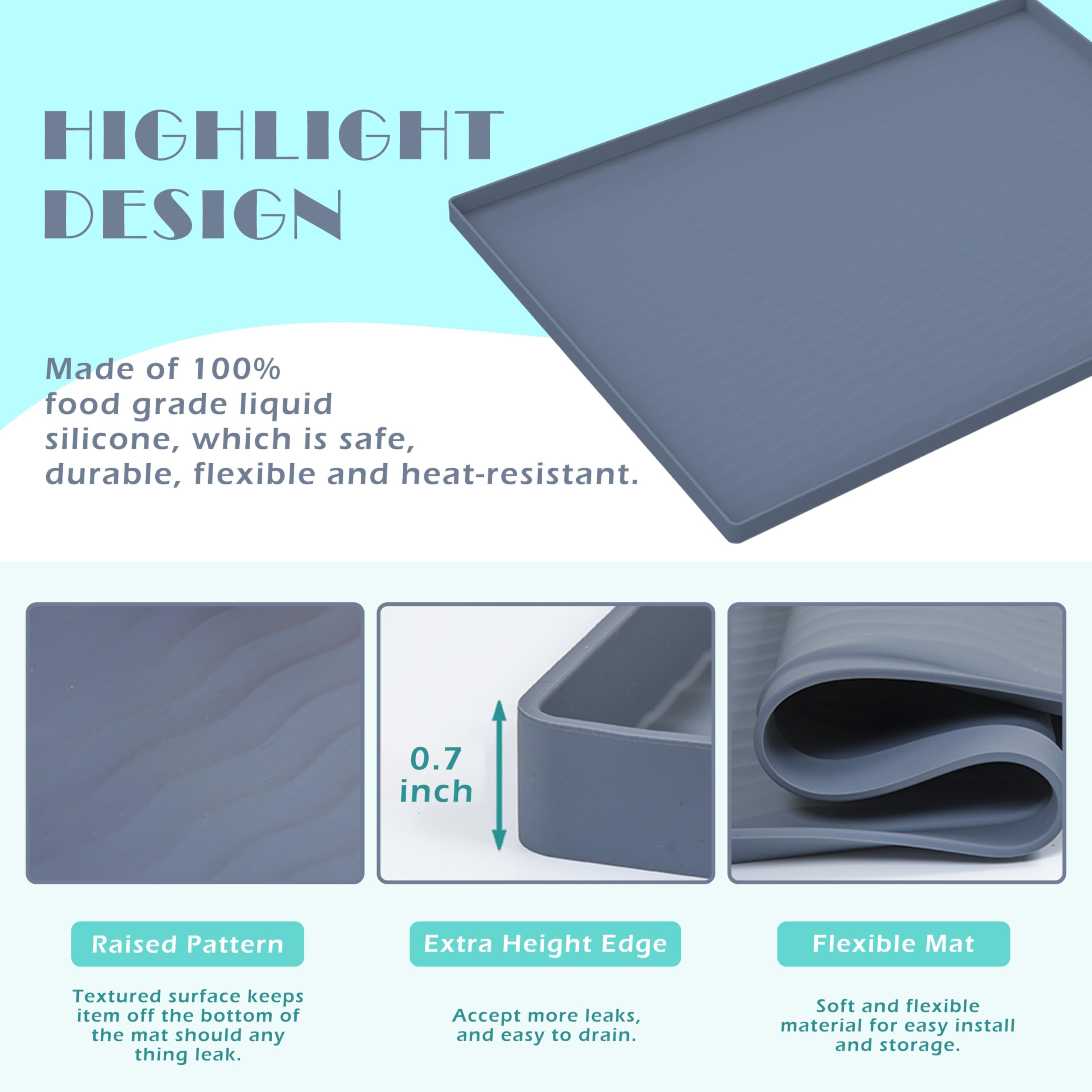 URMONA kitchen mat doubles as a cabinet liner and keeps shelves organized.