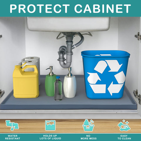URMONA silicone kitchen sink mat keeps drips contained and easy to wipe.