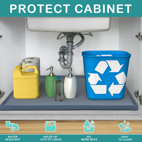 URMONA silicone mat offers kitchen sink protection and easy cleanup after spills.