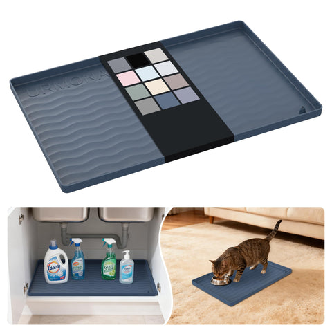URMONA under-sink mat with 25x22 inches protects the cabinet from spills.