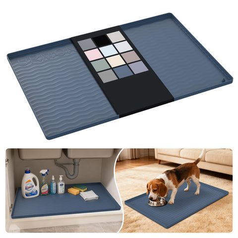 URMONA under-sink mat shields cabinets from spills with durable silicone