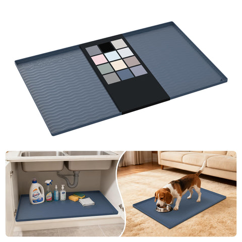 URMONA under-sink mat 34x22 in dark grey protects cabinets from spills and is easy to wipe