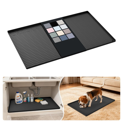 URMONA under-sink mat 34x22 protects cabinets from spills and leaks.