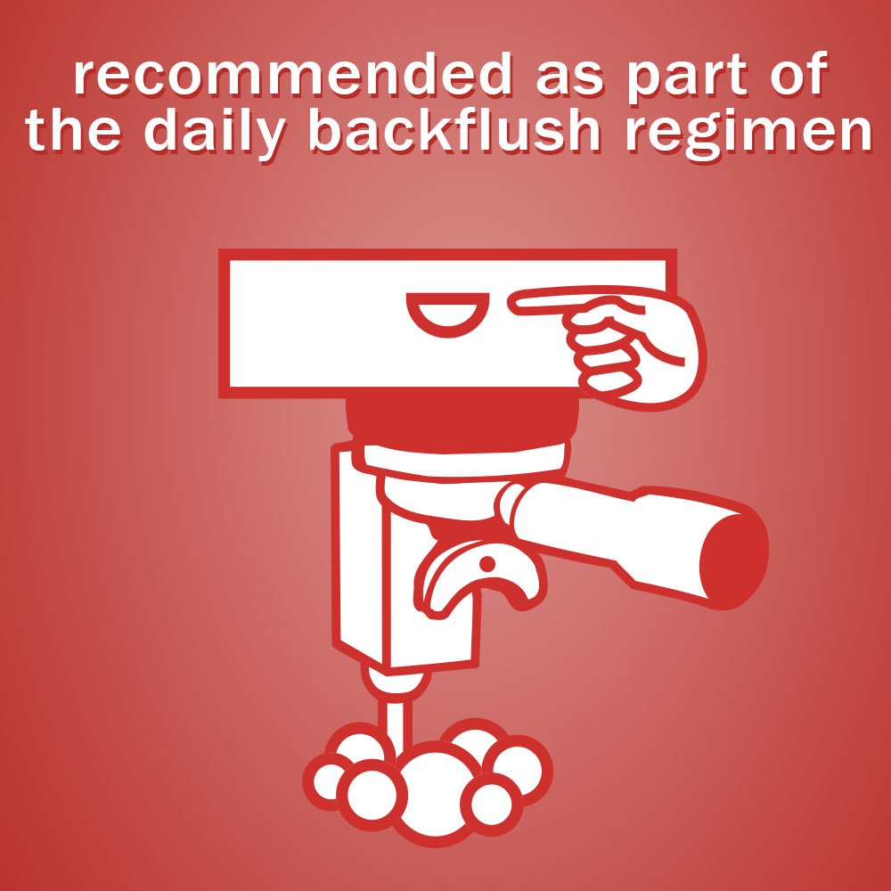 Cafiza backflush cleaning tablet clears lines and valves