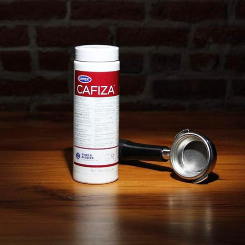 Urnex Cafiza OMRI-listed and NSF-certified cleaner for metal safety