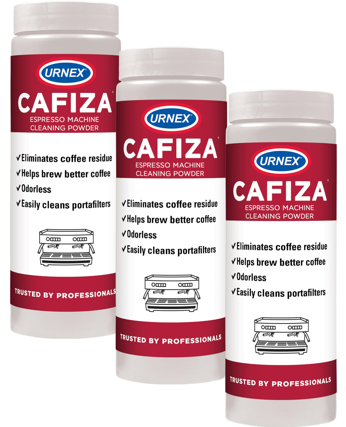 Urnex Cafiza powder 566 g pack for efficient cafe cleaning and maintenance.