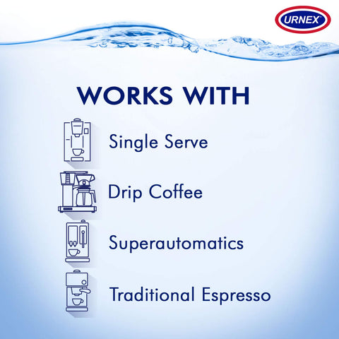 Urnex Dezcal compatibility with espresso machines for all-in-one cleaning