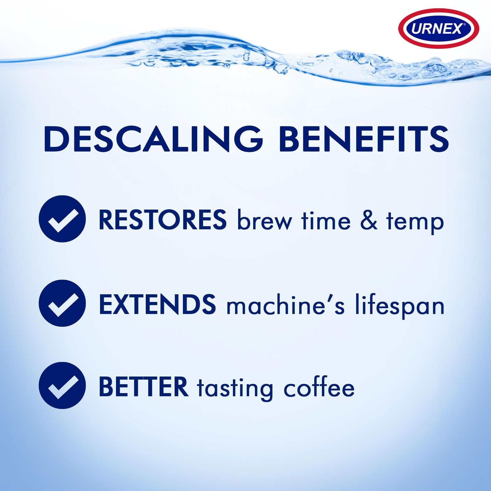 Urnex Dezcal descaler for espresso machines reduces scale buildup and preserves performance.