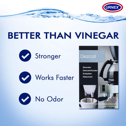 Urnex Dezcal works with Keurig and Nespresso brewers