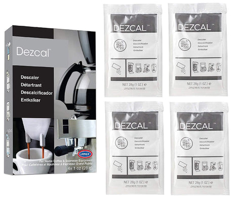 Urnex Dezcal two-pack boxes for convenient home descaling