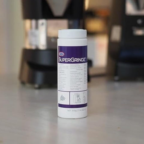 Urnex SuperGrindz all natural ingredients highlighted for safe gluten-free use.