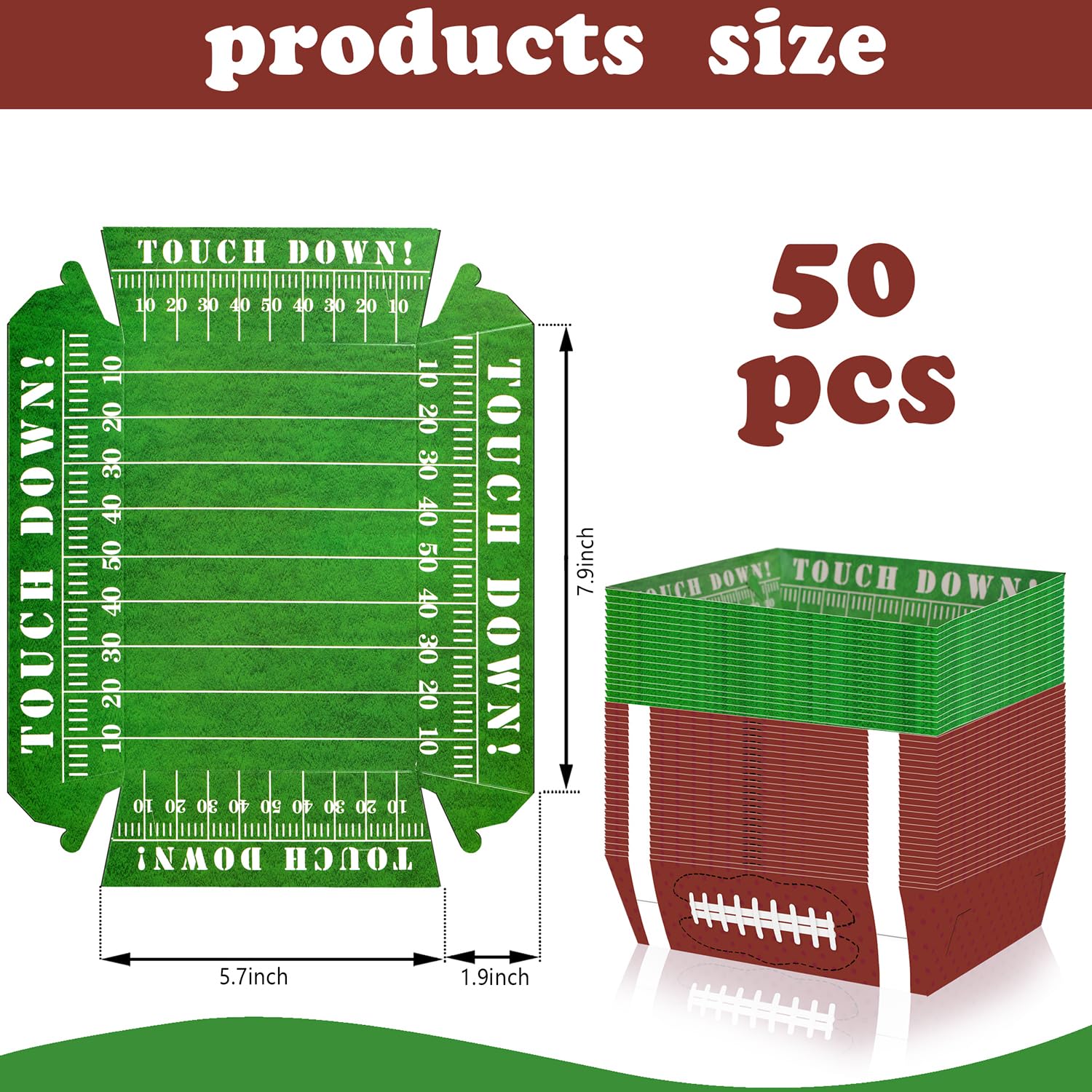 UROINEPA football snack tray pattern B perfect for chips and hot dogs.