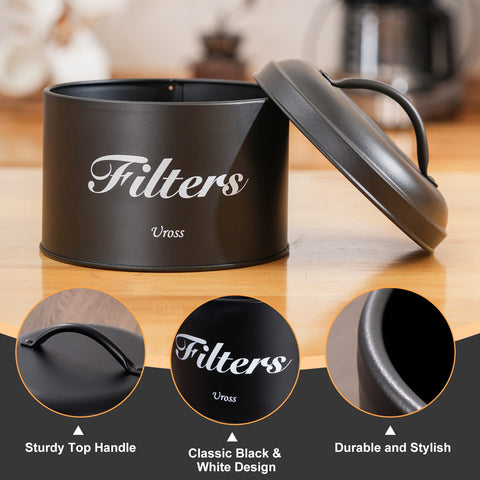 Uross rustic coffee bar decor container adds farmhouse charm to a kitchen setup.