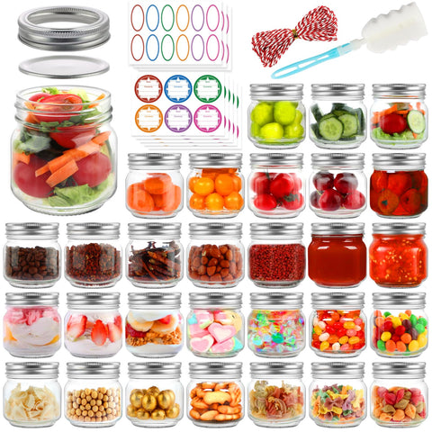 UrSpeedtekLive 8 oz mason jar with regular lids, clear glass for easy content visibility.