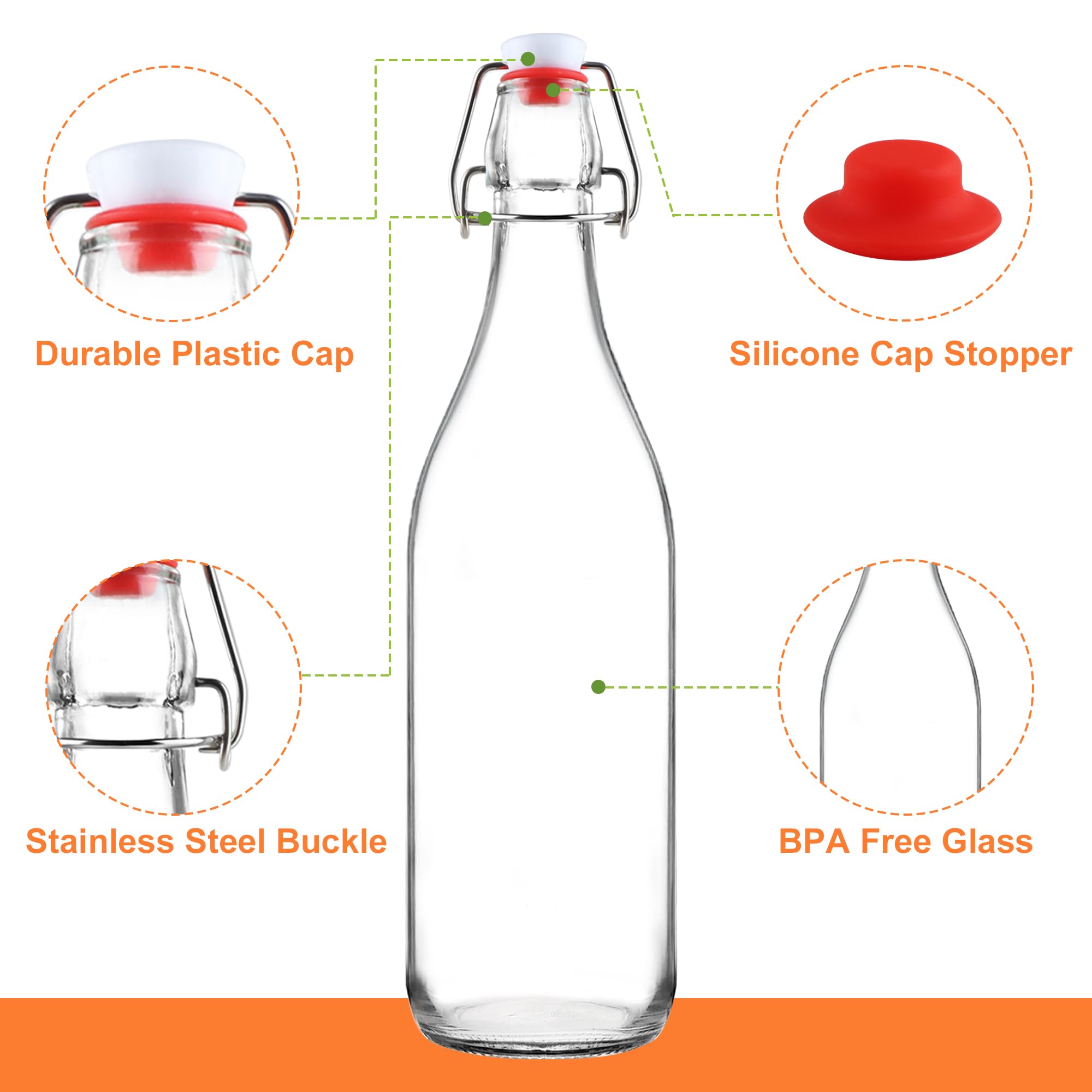 UrSpeedtekLive BPA-free, lead-free glass bottle for safe, reusable storage