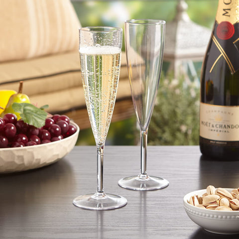 US Acrylic BPA-free shatterproof plastic champagne glasses for worry-free outdoor celebrations