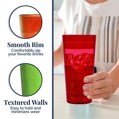 US Acrylic cafe tumbler in orange, 20 oz, dishwasher safe for quick cleanup