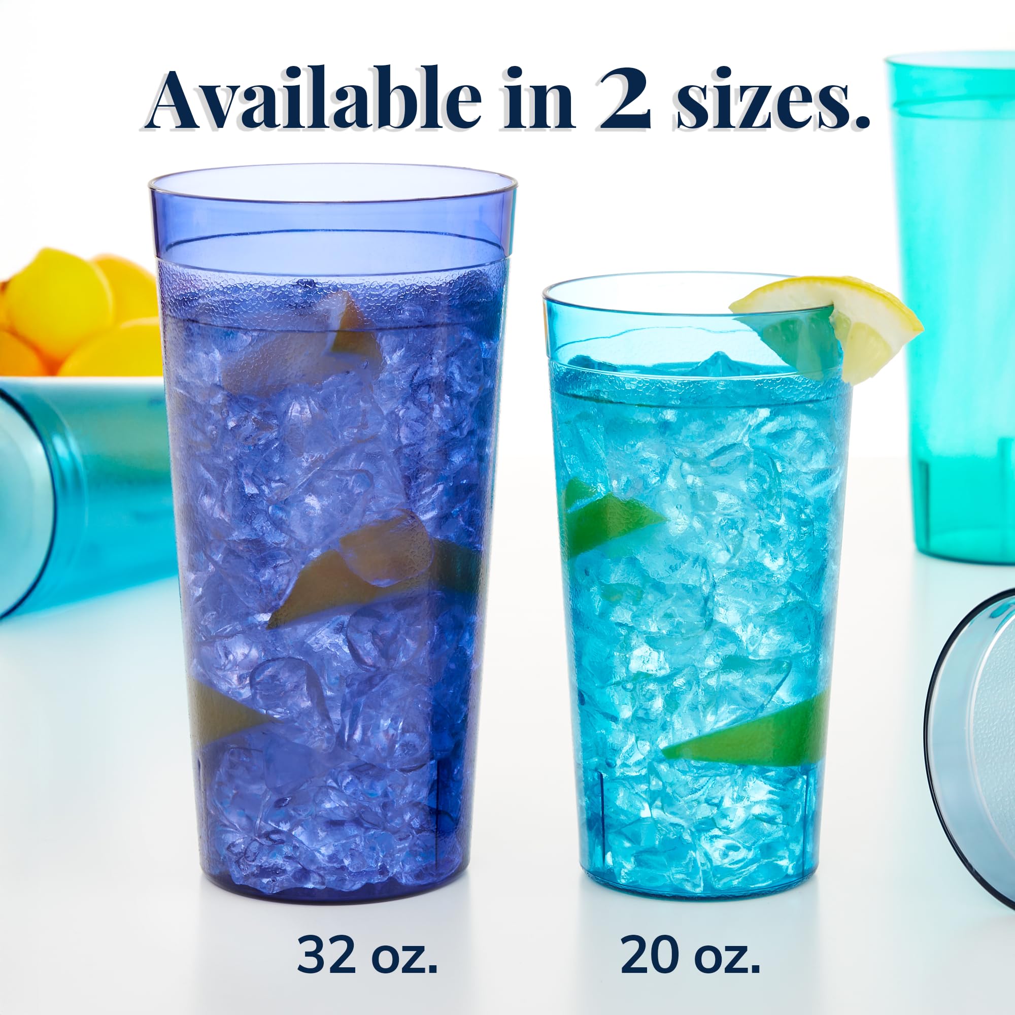 US Acrylic 32oz coastal aqua tumbler in lightweight, shatter-resistant design.